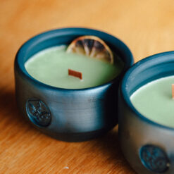 "Лимонна вербена", свічка в кераміці з ароматом вербени та імбиру