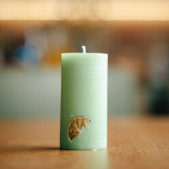 "Лимонна вербена", свічка-циліндр 6х12 см з ароматом вербени та імбиру