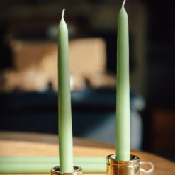 Набір світло-зелених столових свічок, 4 шт